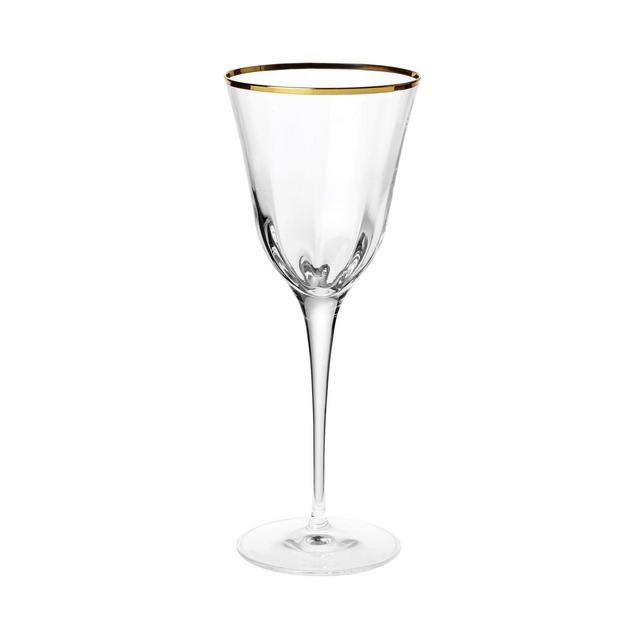 VIETRI Optical Gold Wine Glass