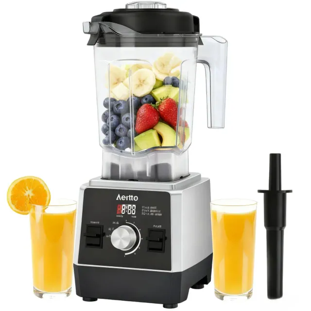 Aeitto Blender 1800W Powerhouse for Smoothies, Ice Crushing & More，Blenders for Kitchen with 68Oz Black