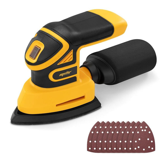 Brushless Cordless Detail Sander Compatible with DeWalt 20V MAX Battery (TOOL ONLY), Lightweight Corner Sander with Dust Box & 10 Sandpapers, 12,000 OPM Compact Power Tool for Wood, Metal & DIY