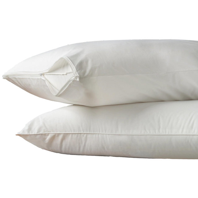 Hot Water Washable Pillow Protector 2 pack White (King)- AllerEase