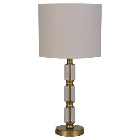Glass Stacked Cylinder with Brass Detail Table Lamp Clear - Threshold™