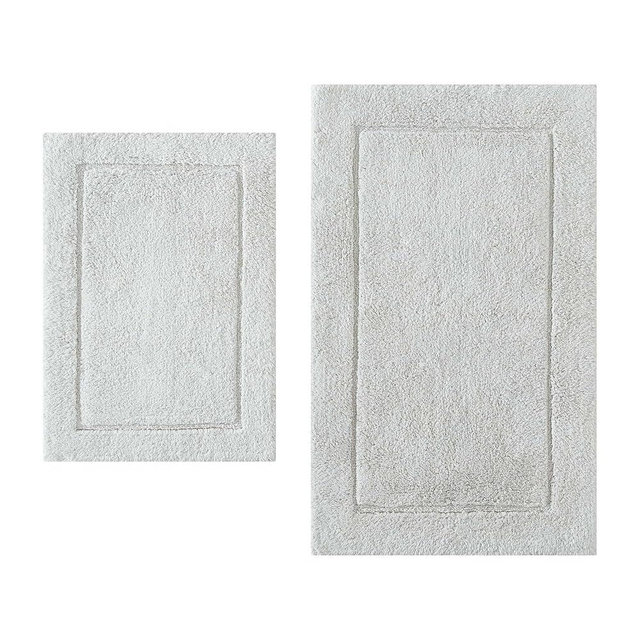 Calvin Klein - Bath Rug Set, Soft & Absorbent Cotton Bath Mats, Modern Bathroom Decor (Essence Silver Grey, 2-Piece)