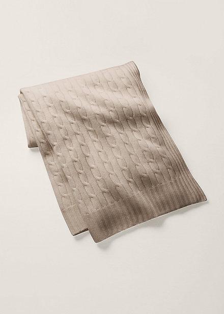 Cable Cashmere Throw Blanket