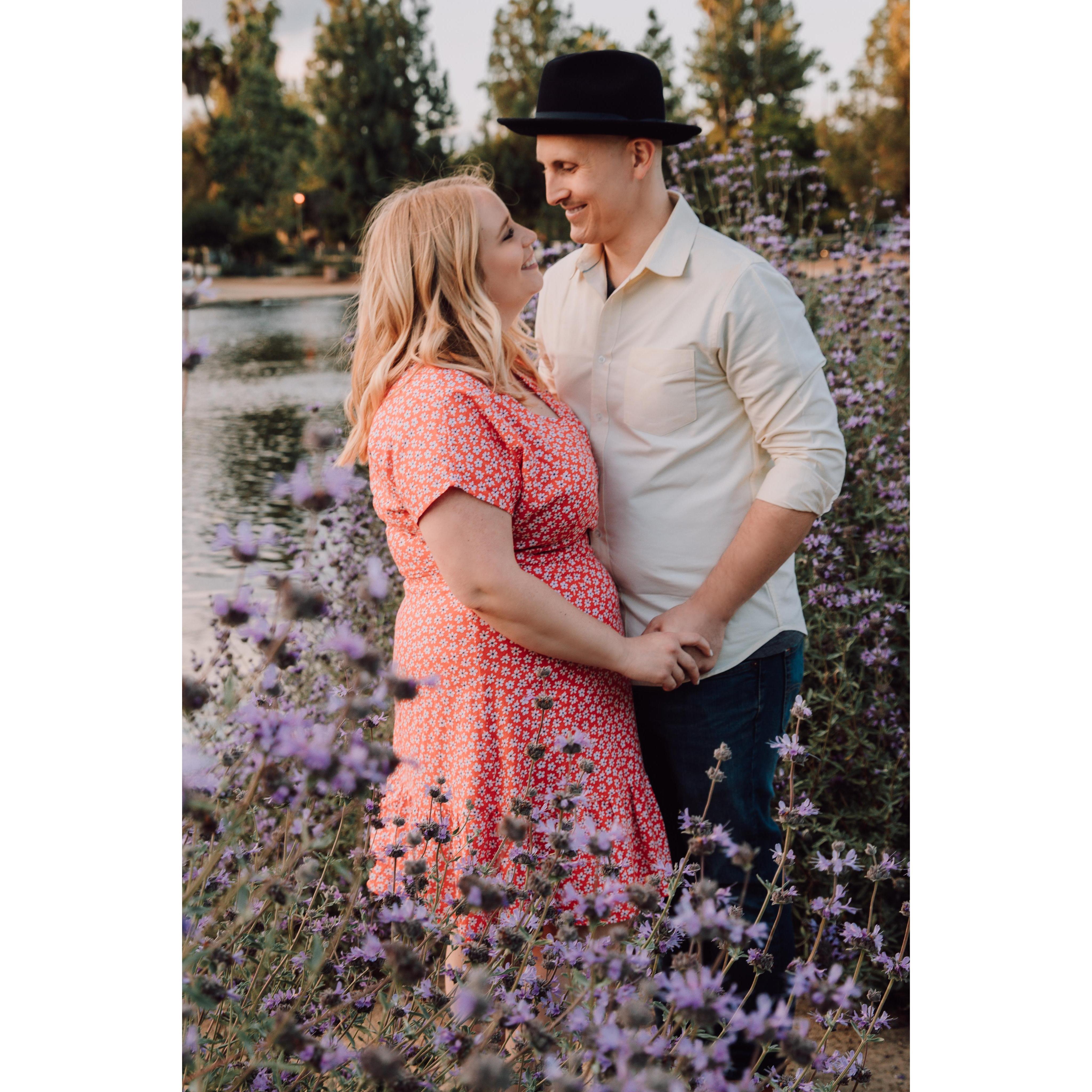 Our friend, Liz took our engagement photos at Laguna Lake Park in Fullerton, where we had our first date!
