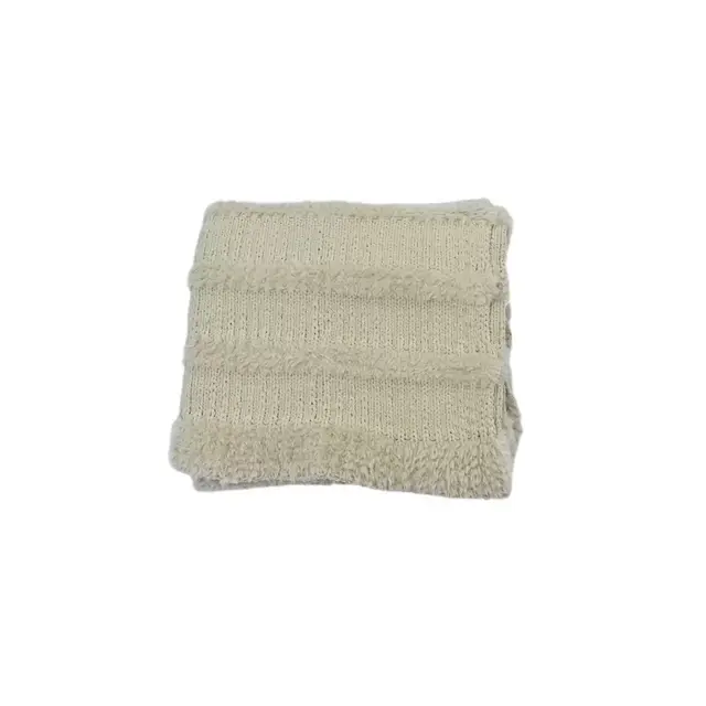 Bee & Willow™ Cozy Stripe Faux Fur Throw Blanket in Oatmeal