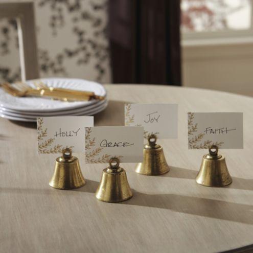 Vintage Bell Place Card Holders - Set of 4