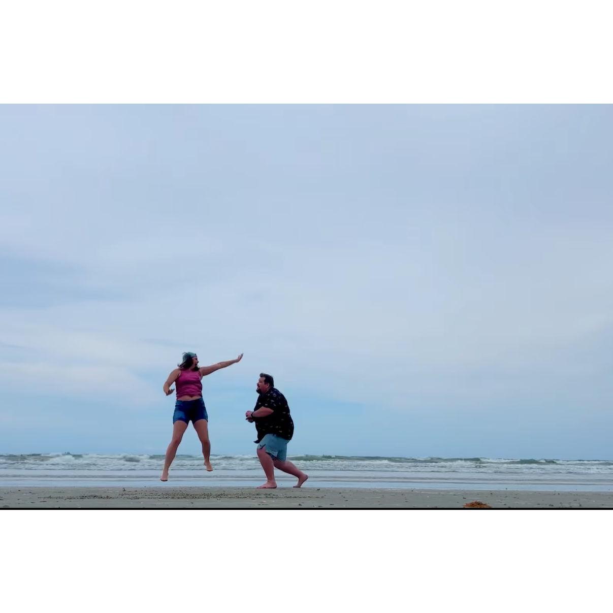 Holly is jumping for joy when she realized Charles was proposing