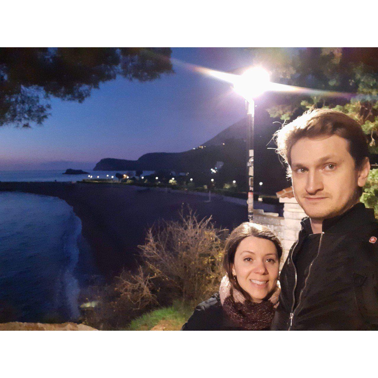 Nick and Blair near Budva, Montenegro