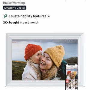 Digital Picture Frame, 10.1 inch Frameo Digital Frame WiFi, 1280 * 800 IPS HD Touchscreen, 32GB Storage, Instant Share Pictures Video, Smart Photo Frame Electronic, Gifts for Mom, House Warming