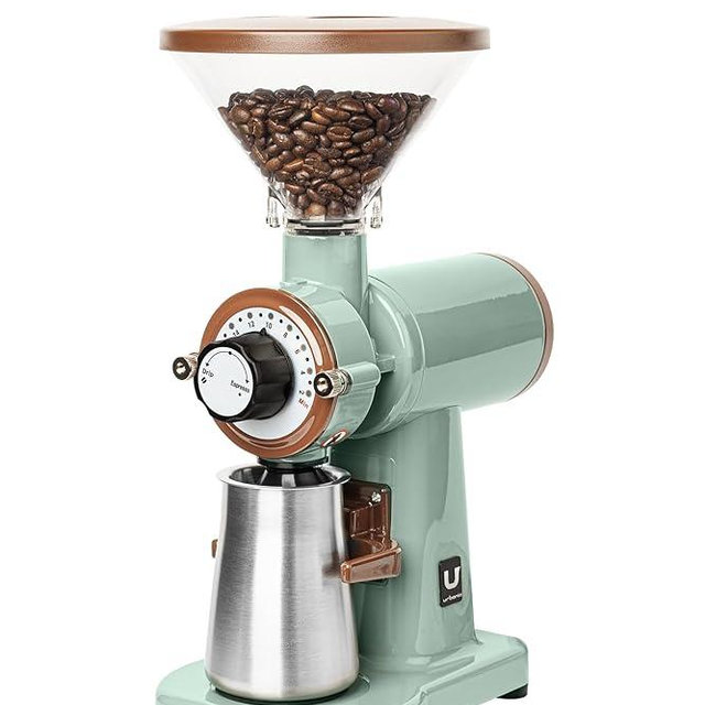 Urbanic 070s Electric Coffee Grinder (110~220v) / flat Titanium burr 60mm / 20 steps can be set (Green) / (Made in Korea)