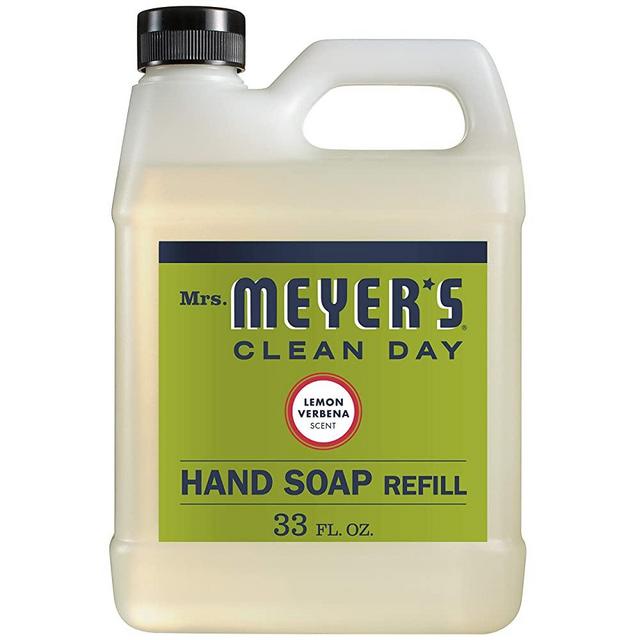 Mrs. Meyer's Clean Day Liquid Hand Soap Refill, Cruelty Free and Biodegradable Hand Wash Made with Essential Oils, Lemon Verbena Scent, 33 oz