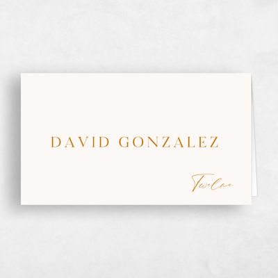 Nutmeg, Orange Wedding Place Card - Crispin