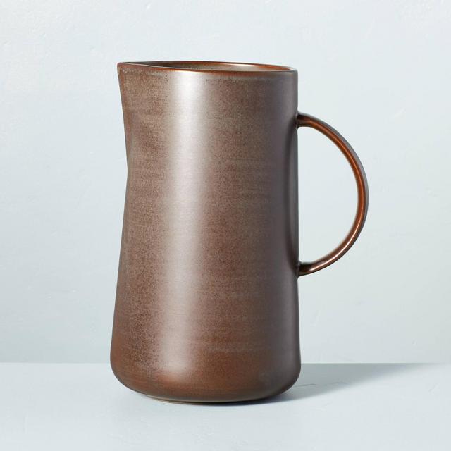 60oz Stoneware Pitcher Espresso Brown - Hearth & Hand™ with Magnolia