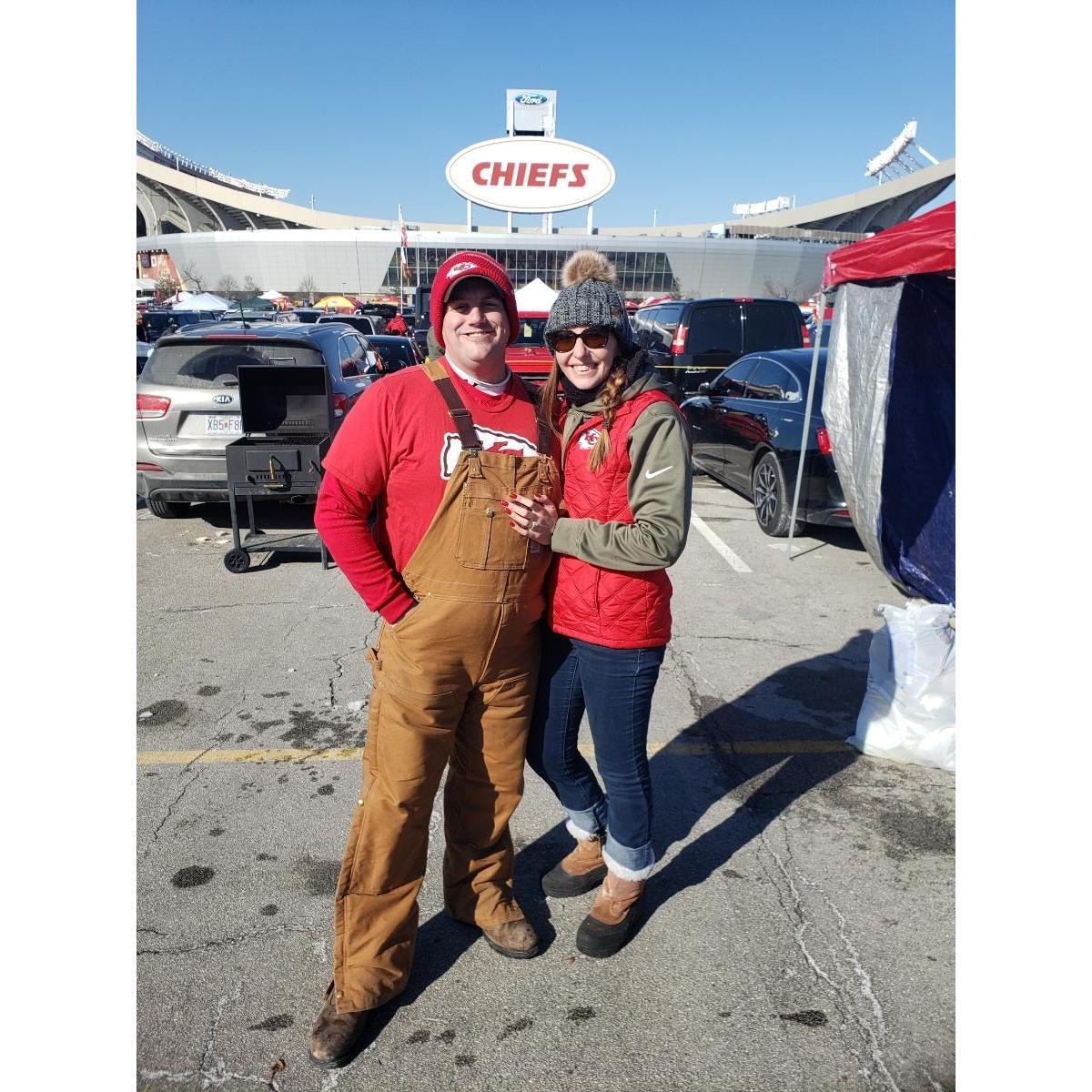 Don't bother us on Chiefs Thursday, Saturday, Sunday or Monday. We're busy. If you're ever out at Arrowhead, stop by and see us. We always have this same view.