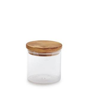 Glass Canister with Olivewood Lid
