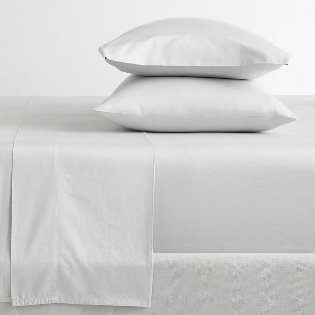 Washed Sateen Sheet Set, King, Gray Mist
