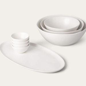 Fable Serving Ceramics Set - Semi matte cloud white