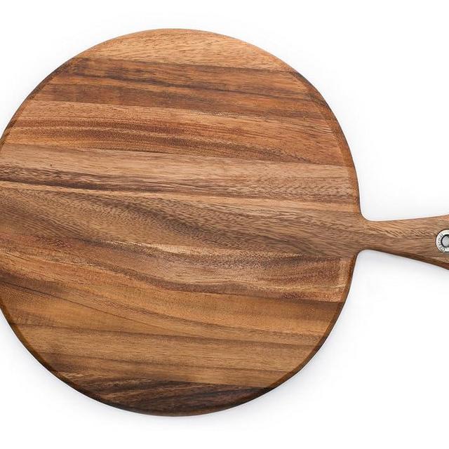 Ironwood Gourmet Acacia Wood Provencale Paddleboard, XL Round Serving Board With Handle