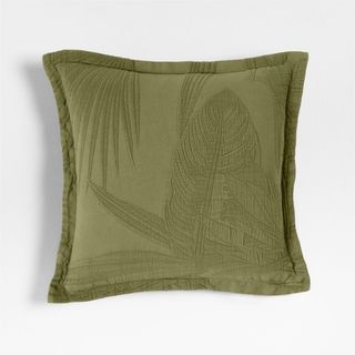 Lindoso Tonal Jacquard Palm Leaf Throw Pillow Cover
