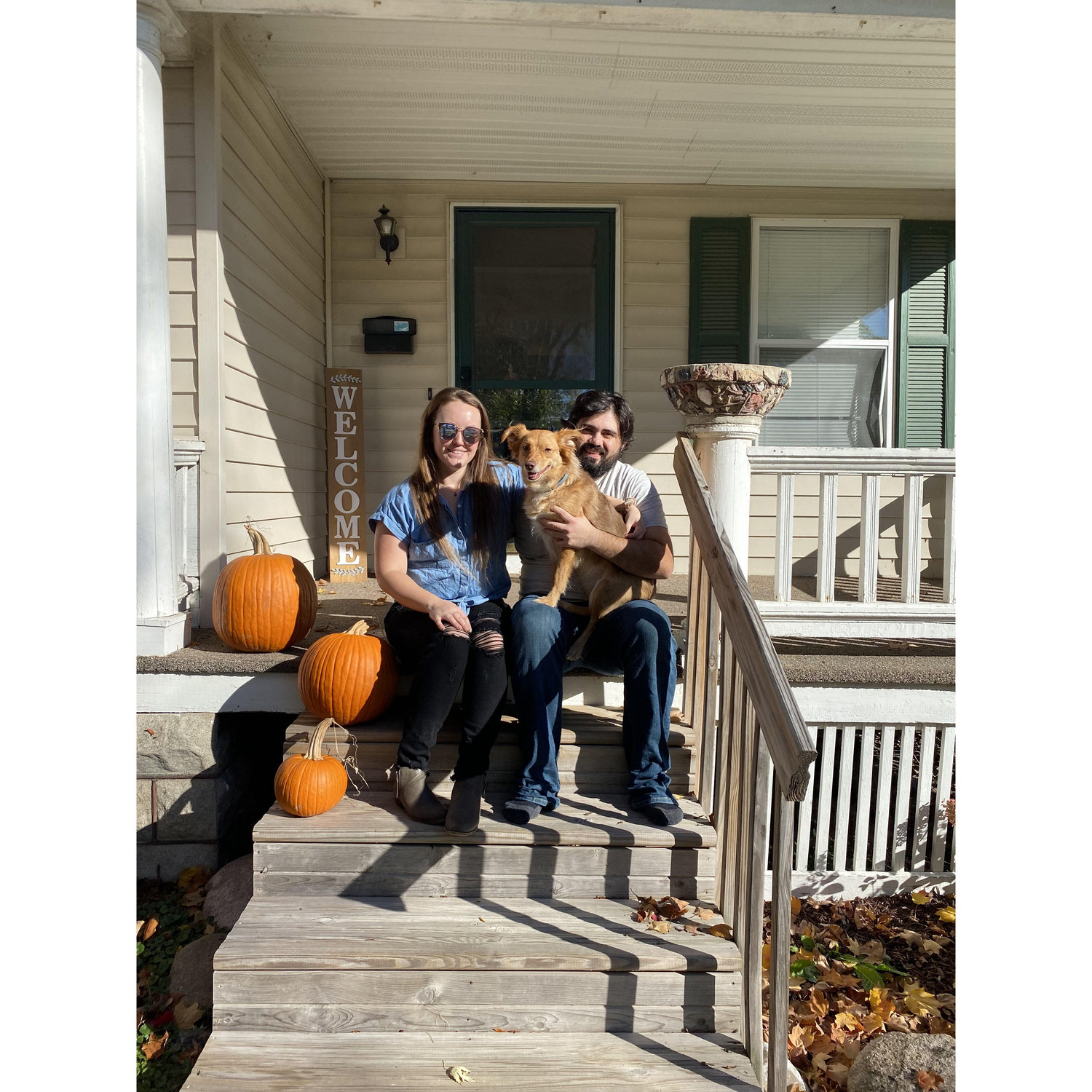 Our house and our doggo Skye in Marion, IA!