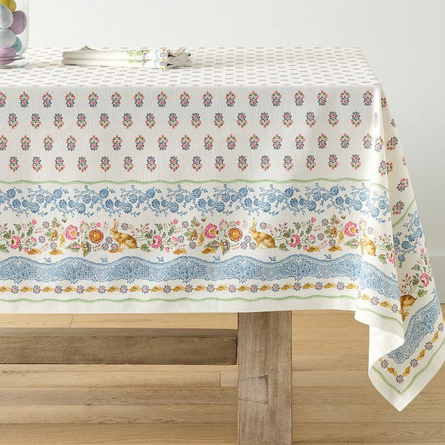Botanical Bunny Cotton Tablecloth - Multi