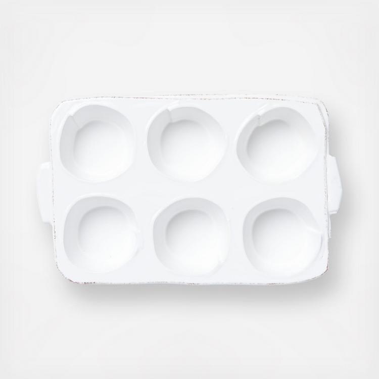 Vietri Lastra Muffin Tin - White