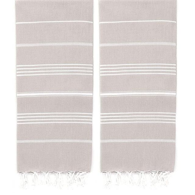 2 Pack Turkish Beach Towels - Peshtemal Towel Set – 100% Turkish Cotton – Light Weight, Absorbent & Easy Dry – Oversized 40X70