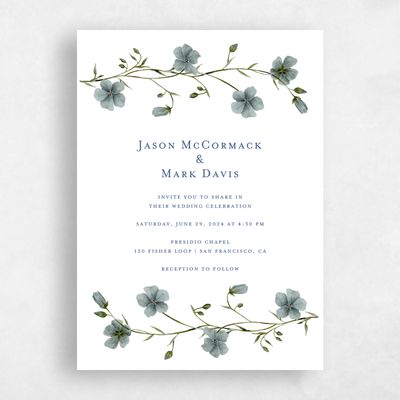 White Wedding Invitation - Winstead Portrait