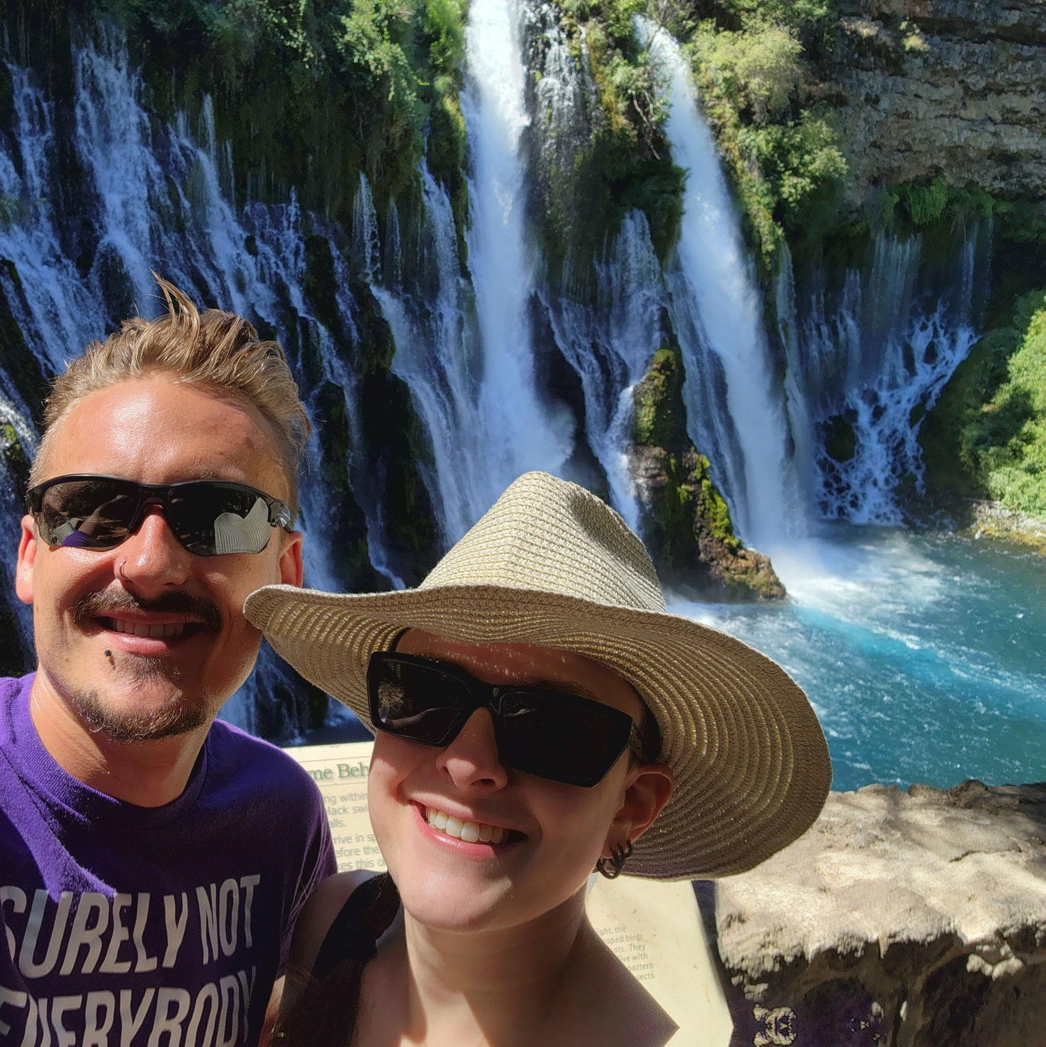 In front of Burney Falls in August 2025. We had just found our wedding venue!