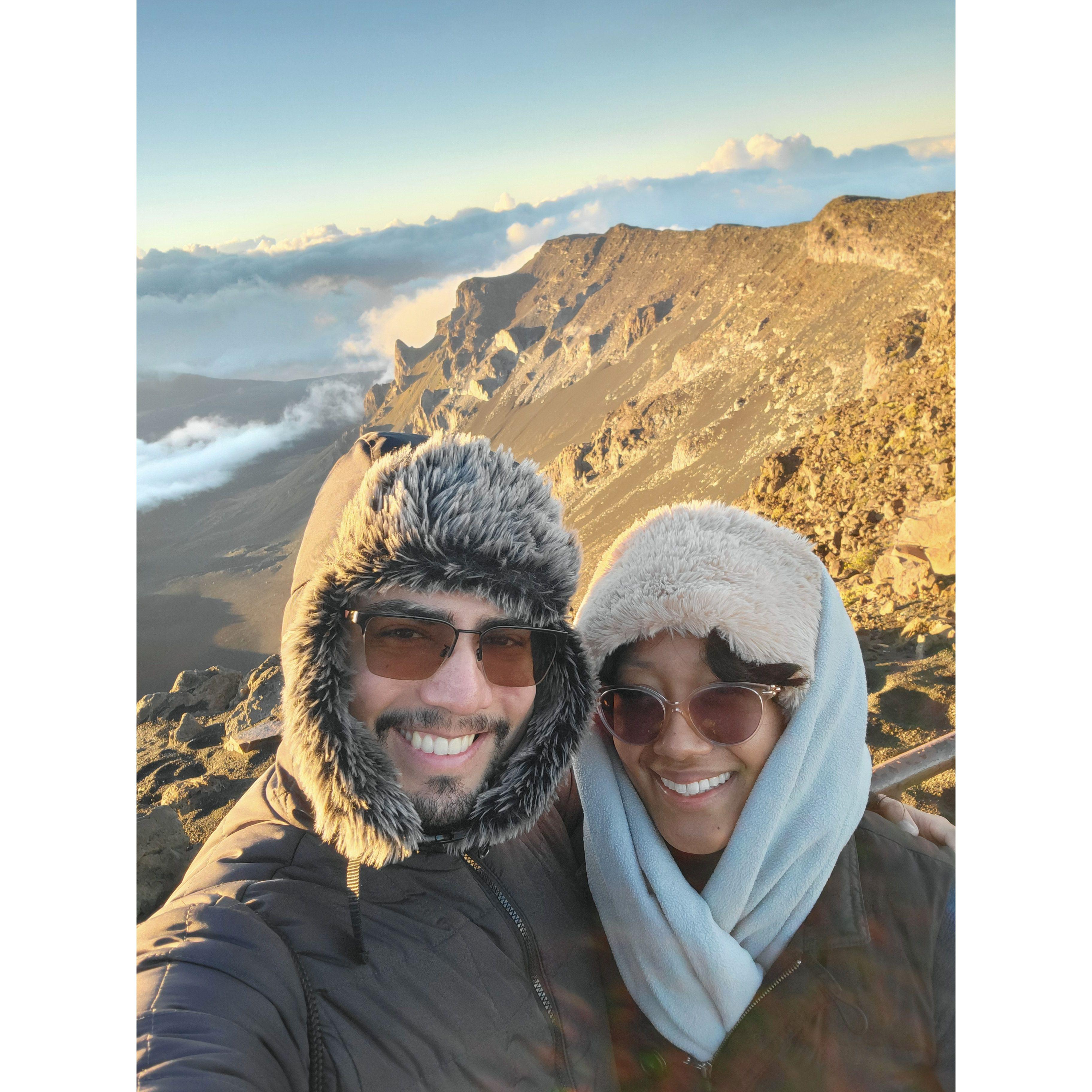 Enjoying the peak of Maui's largest volcano