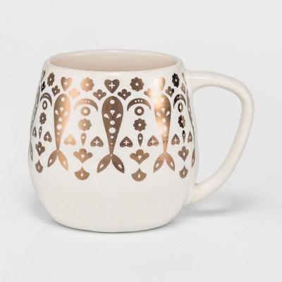 Cravings by Chrissy Teigen 18oz Stoneware Mug White/Gold Moroccan Decal