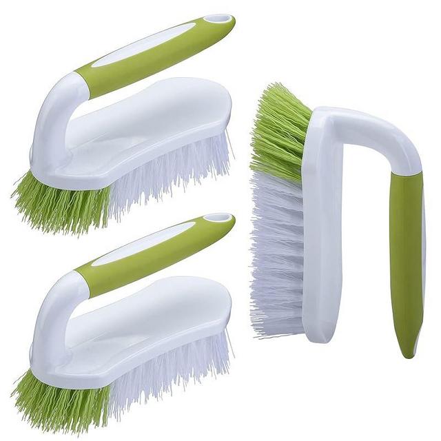 YeuDeuy Scrub Brushes for Cleaning with Comfortable Grip for Shower, Bathroom, Sink, Kitchen, Bathtub, Floor Scrubbing, 3Pcs