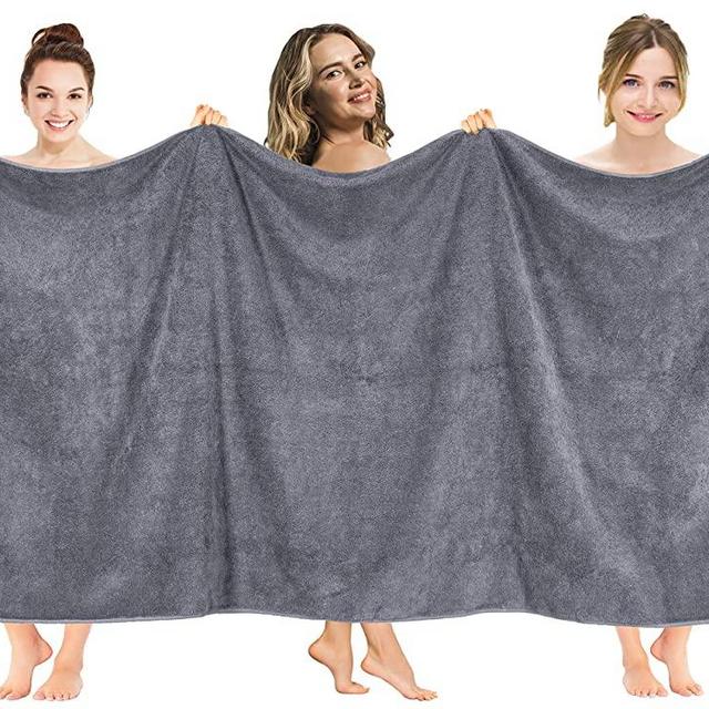American Soft Linen 40x80 Inches Premium, Soft & Luxury 100% Ringspun Genuine Cotton 650 GSM Extra Large Jumbo Turkish Bath Towel for Maximum Softness & Absorbent [Worth $64.99] Grey