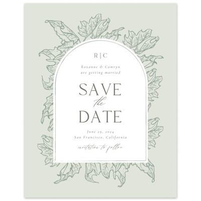 Lightest Green Wedding Digital Save the Date - Velarde Portrait