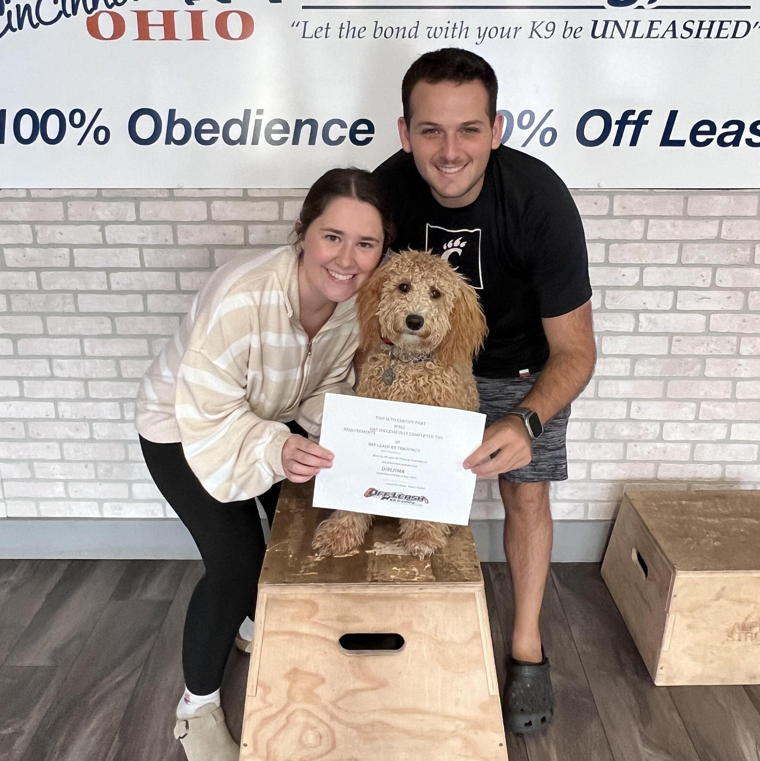Wally graduates puppy school! (If only he was actually trained)