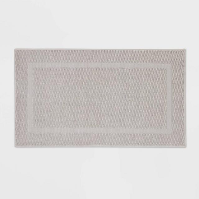 20"x34" Performance Texture Cotton Memory Foam Bath Rug Light Gray - Threshold™