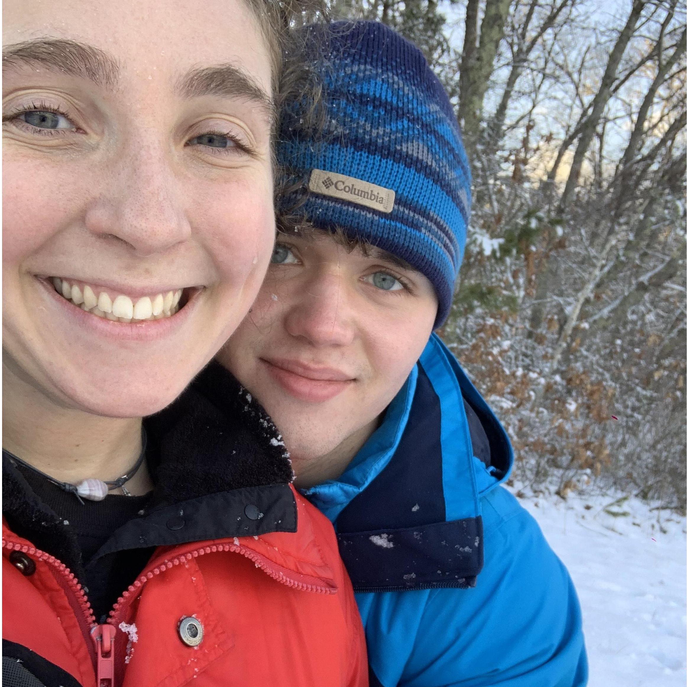 post snowball fight selfie