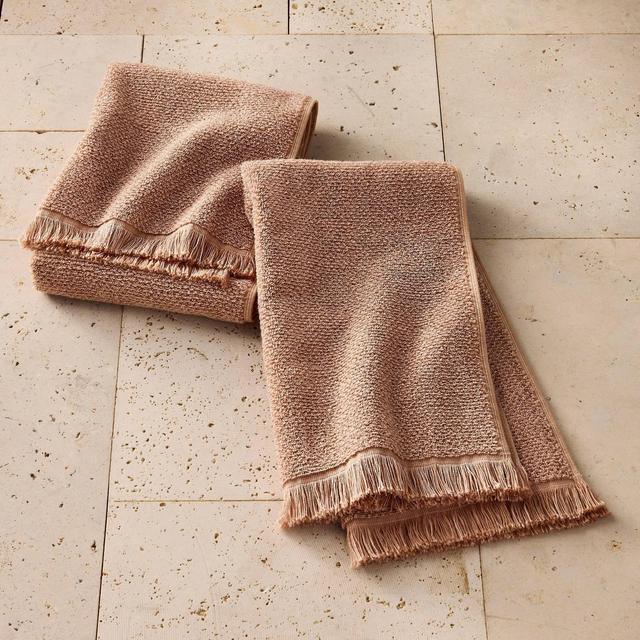 2pk Organic Texture Hand Towel Clay - Casaluna™
