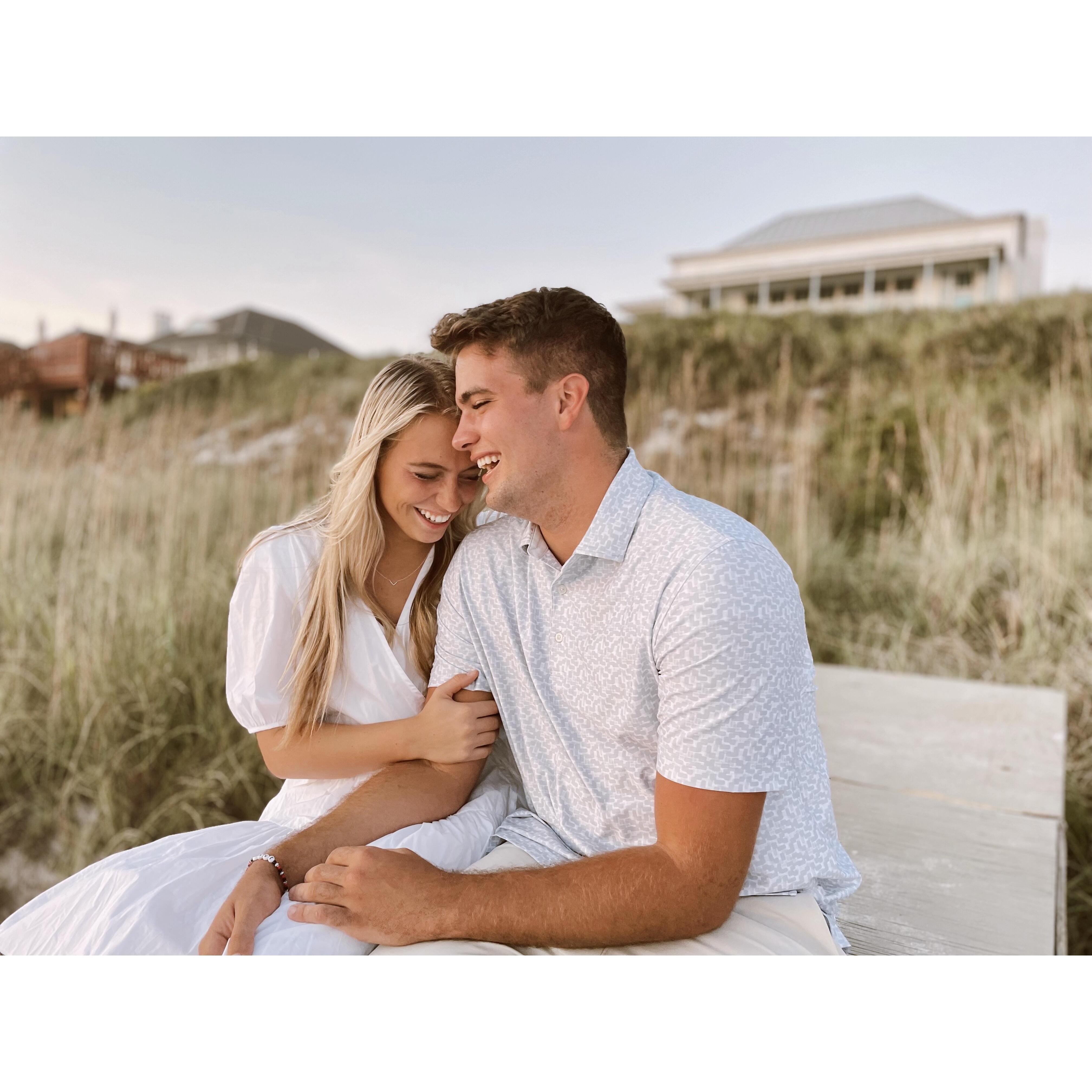 This photo was completely candid! My mom (behind the camera) and I were dying laughing after Jake gave us a heart attack by pretending to get down on one knee. Hahaha!