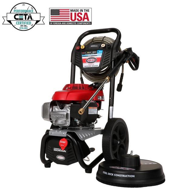 MegaShot MS60805-S 3000 PSI at 2.4 GPM HONDA GCV160 Cold Water Pressure Washer with 15 in. Surface Scrubber