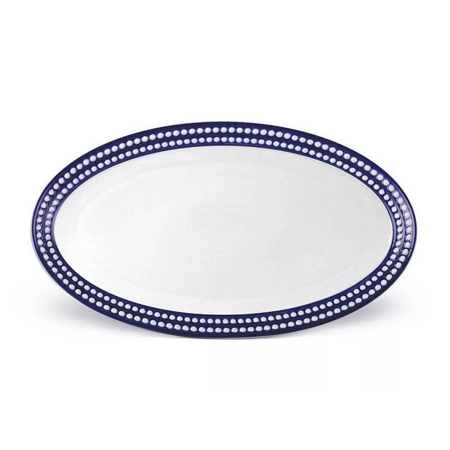 L’Objet Perlee Blue Oval Platter Large