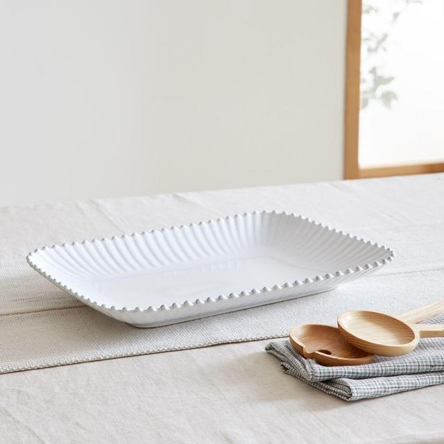 Pearl White Rectangular Platter Pearl White