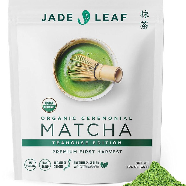 Jade Leaf Matcha Organic Ceremonial Green Tea Powder - Teahouse Edition - Premium First Harvest Ceremonial Grade- Authentic Japanese Origin (1.06 Ounce Pouch)