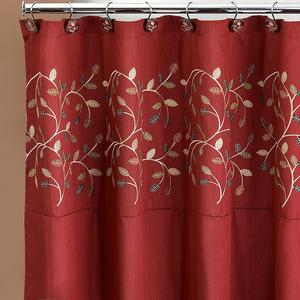 Popular Bath Aubery Shower Curtain, Burgundy