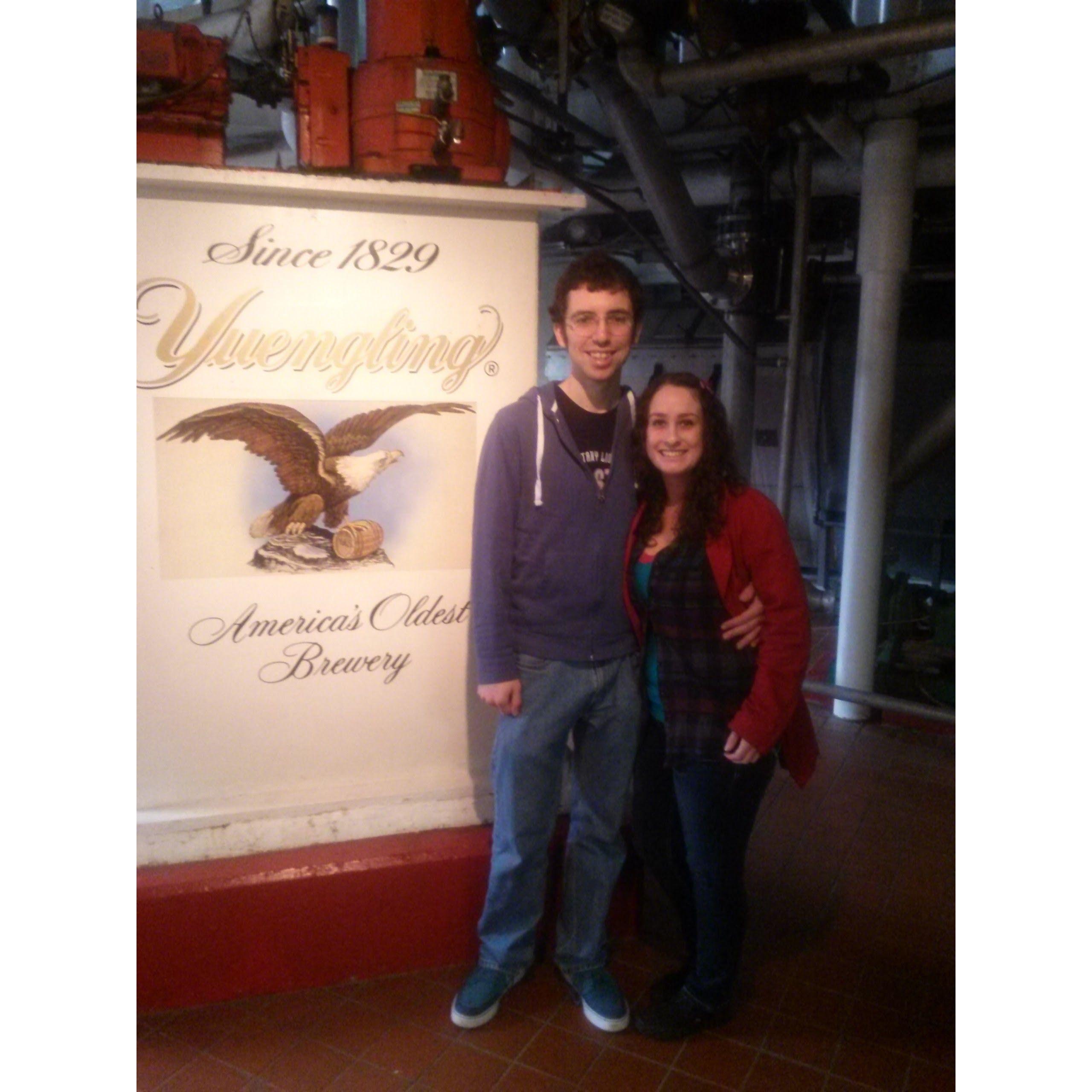 October 2014 - Touring Yuengling brewery in Pottsville, PA with Forrest's family