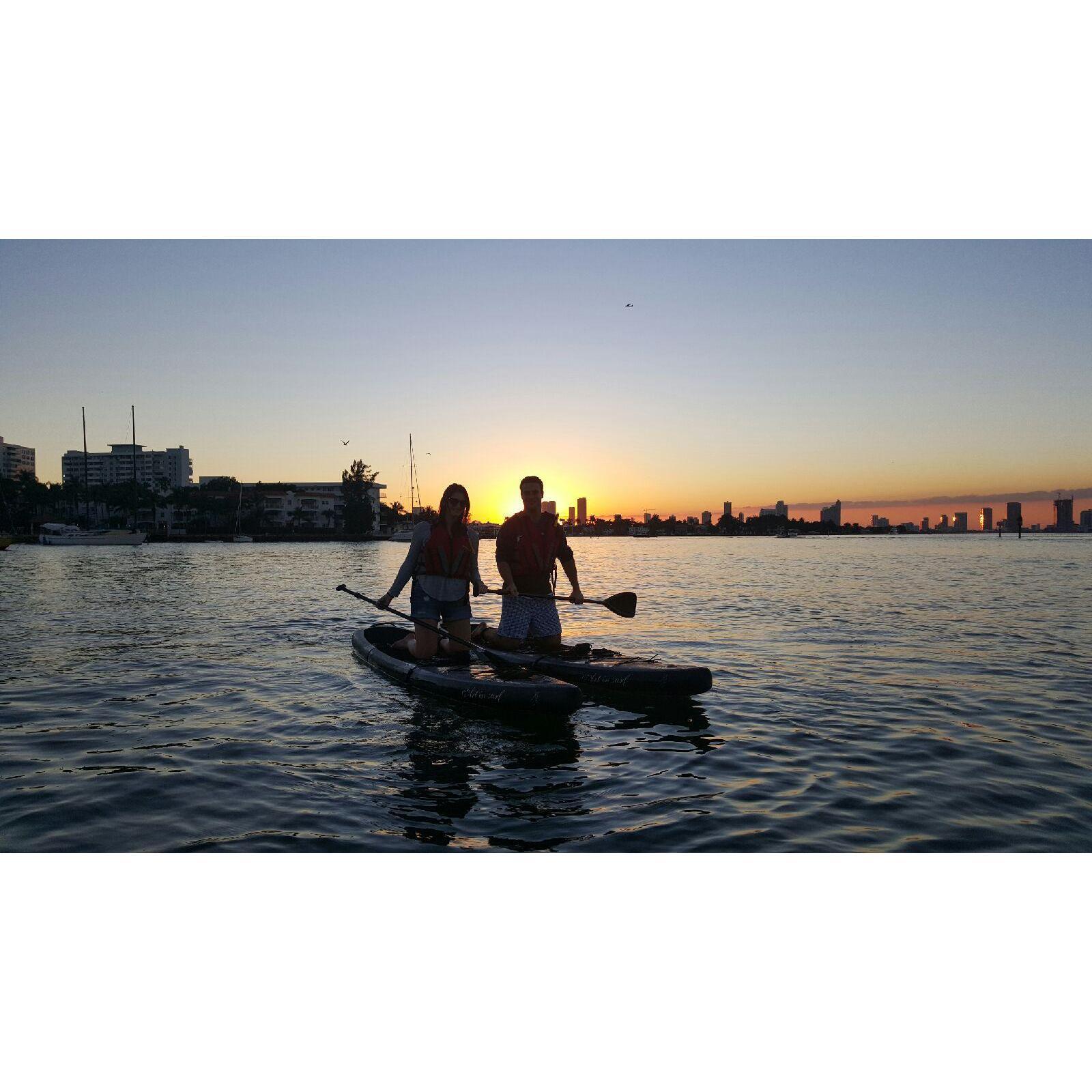 Valentine's day trip to Miami- sunset paddleboarding