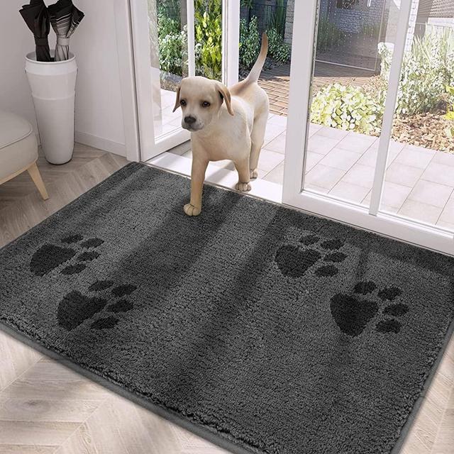 PURRUGS Dirt Trapper Door mat 32" x 47", Non-Skid/Slip Machine Washable Entrance Rug, Shoes Scraper, Dog Door Mat, Super Absorbent Floor mat for Muddy Wet Shoes and Paws