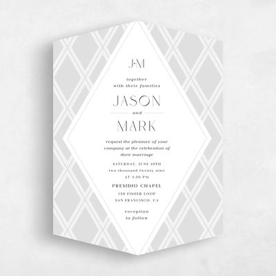Grey Diamond Wedding Invitation - Diamant Classic