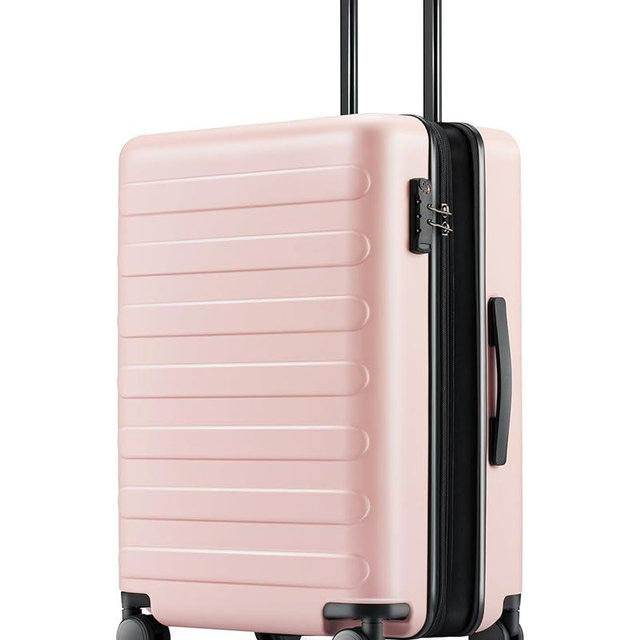 NINETYGO Carry On Luggage 22x14x9 Airline Approved, 20 Inch Luggage with Smooth Spinner Wheels, Expandable, Hard Shell PC Suitcase Carry-On, Lightweight Travel Luggage, TSA Approved (Pink, Rhine Max)