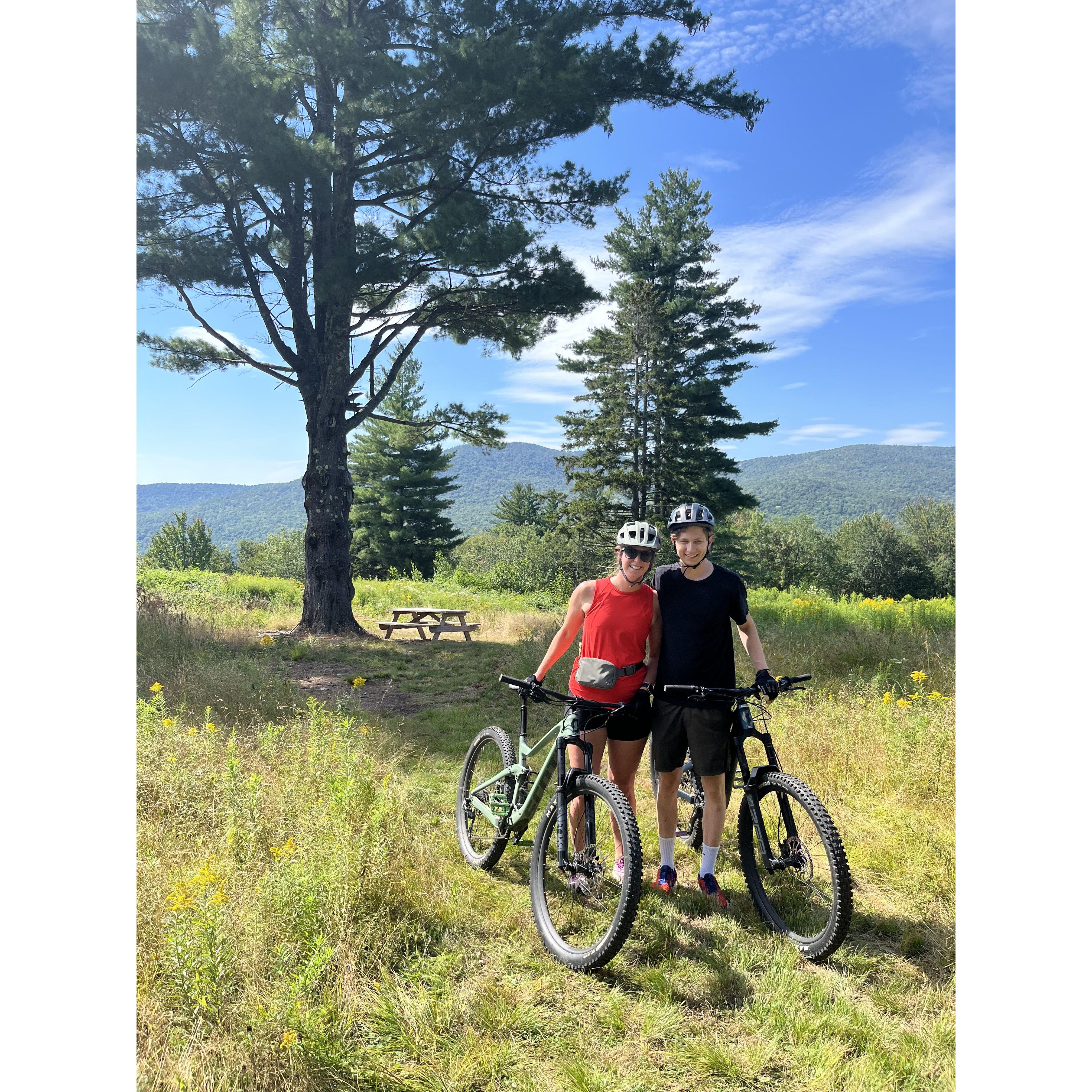 Mountain biking in Vermont for Hanna’s sister’s wedding (2022)